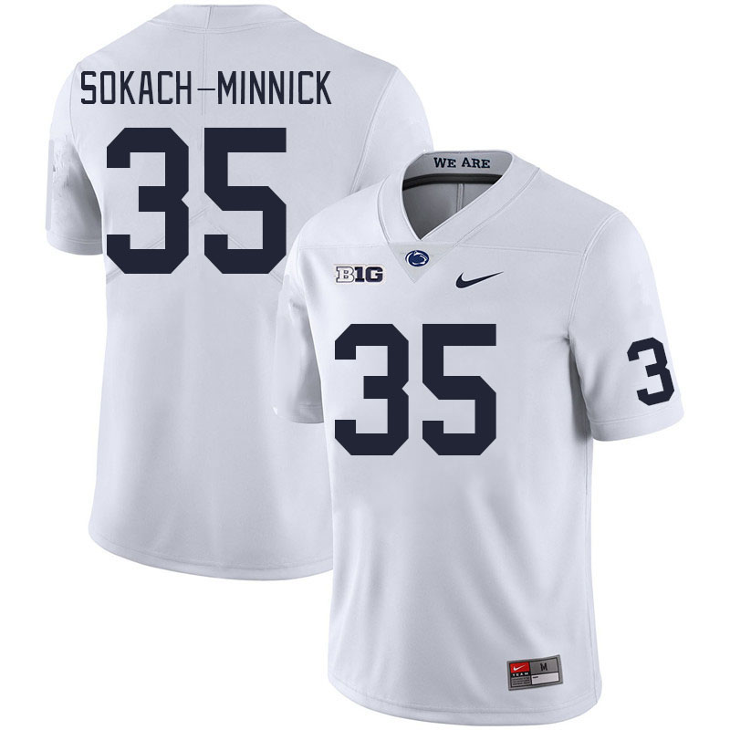 Men #35 Blaise Sokach-Minnick Penn State Nittany Lions College Football Jerseys Stitched Sale-White - Click Image to Close